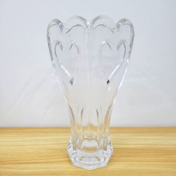 Vintage Crystal Heart Ruffle Square Sweetheart Vase - Picture 12 of 13